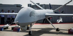 China's Wing Loong drone, closely modeled on the U.S. MQ-9 Reaper, on display at the China International Aviation and Aerospace Exhibition in Zhuhai. Photo: via David Cenciotti