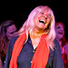 Robin Byrd with guests, including Leal Vona, center, during a rehearsal of her stage show at the Cutting Room.