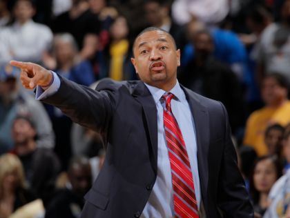 Golden State Warriors head coach Mark Jackson was a high school basketball legend in Brooklyn, a star at St. John’s in college and had a solid career in the NBA, including a long stint with the Knicks. (Photo by Rocky Widner/NBAE via Getty Images)