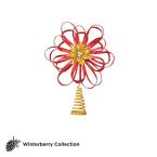 Winterberry 12 in. Snowflake Tree Topper with Poinsettia
