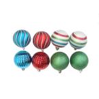 Christmas Collectibles 4 in. Red, Green, and Blue Ornaments (8-Set)