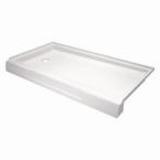 Firenze 34 in. x 60 in. Single Threshold Left Drain Shower Base in High Gloss White