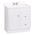 Hampton 30 in. W x 21 in. D x 33.5 in. H Vanity Cabinet Only in White