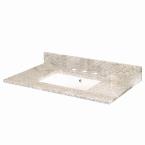 49 in. W Granite Vanity Top with trough sink and 8 in. Faucet Spread in Golden Hill