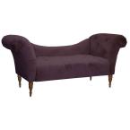 Savannah Tufted Chaise Lounge Velvet in Aubergine