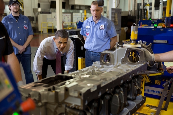 President Obama Tours the Detroit Diesel Facility, Dec. 10, 2012.
