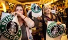 Protesters at the Conduit Street branch of Starbucks