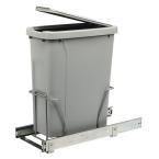 Single 20 qt. Platinum Trash Bin with Lid and Pull-Out Steel Cage