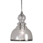 1-Light Polished Nickel Bell Pendant Light