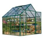 Green 8 ft. x 8 ft. Greenhouse