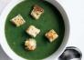 Spinach Soup with Rosemary Croutons