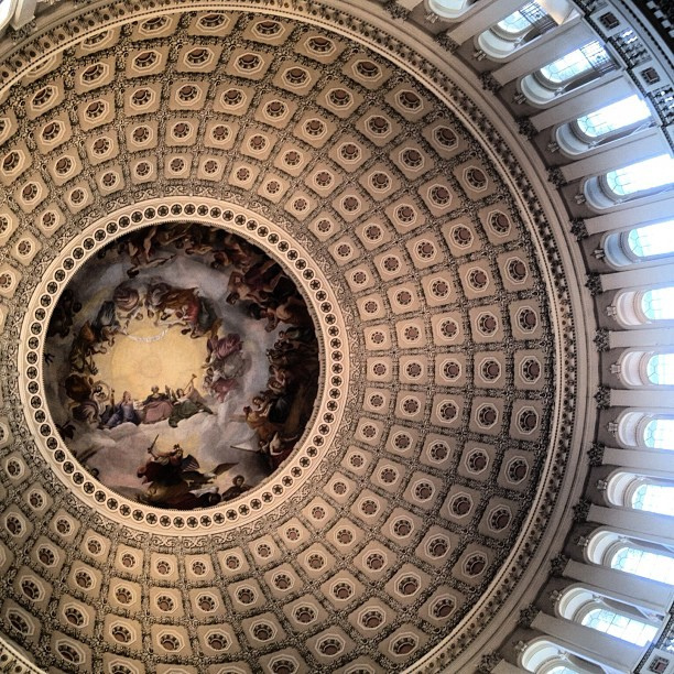 Sunny Friday afternoon in the Capitol Rotunda.