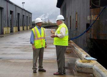 Boustany Speaks with Harbor Staff at the Port of Lake Charles