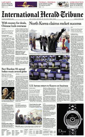 IHT Asia Front Page