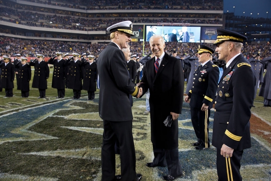 Vice President Biden participates in the crossover ceremony during halftime at the 113th Army-Navy football game (December 8, 2012)