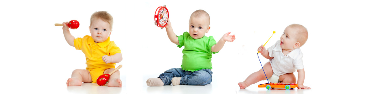 babies playing with toys