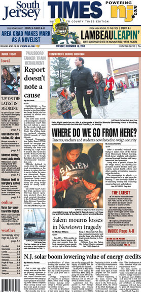 Today's South Jersey Times (North) front page for 12/18