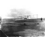 First flight, 120 feet in 12 seconds, 10:35 a.m.; Kitty Hawk, North Carolina, LC-DIG-ppprs-00626