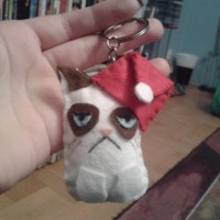 Grumpy Cat Keychain by Martyna