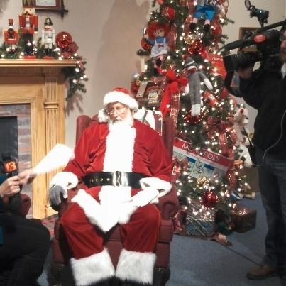 Photo: Up early with WTHR's Kris Kirshner....and Santa!