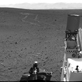 NASA's Mars rover Curiosity drove about 70 feet (about 21 meters) on the mission's 21st Martian day, or sol (Aug. 30, 2012) and then took images with its Navigation Camera that are combined into this scene, which inclues the fresh tracks.