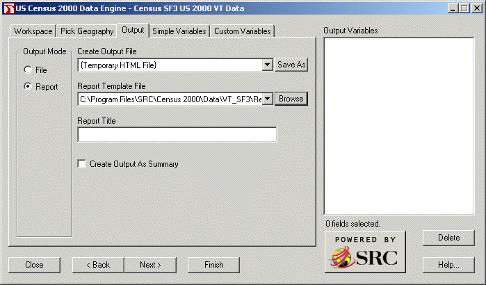 Report Mode of the Output function