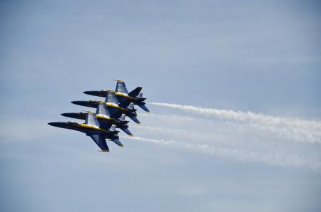 US Navy Blue Angels enter Baltimore Harbor