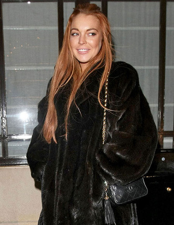 Lindsay Lohan dined at Cipriani Restaurant in London.