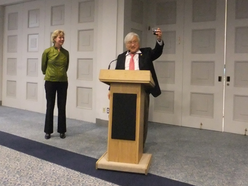 Mike Honda speaks at the reception in honor of the Congressional LGBT Equality Caucus
Rep. Tammy Baldwin (D-WI)
Rep. Mike Honda (D-CA)
Rep. Lois Capps (D-CA)
Rep. Chris Murphy (D-CT)
Rep. David Cicilline (D-RI)
Rep. Jared Polis (D-CO)
Rep. Anthony Weiner (D-NY)
California Lt. Governor Gavin Newsom