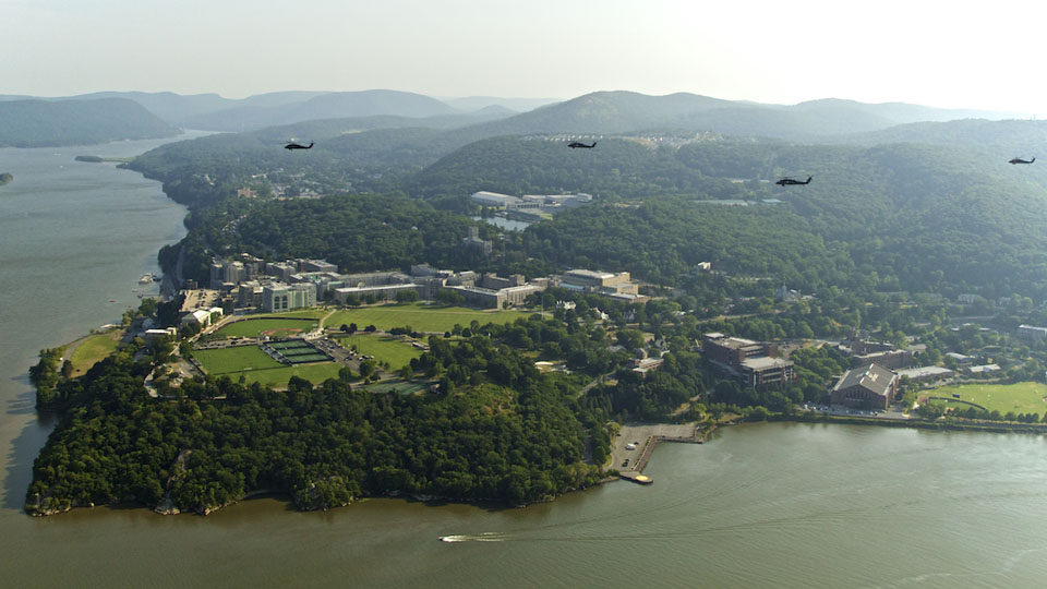 Cadets assigned to Cadet Field Training transition from the Stewart Airpot Urban Operations site in four UH-60 Balck Hawks, assigned to New York Army National Gaurd Bravo Company 3-142 Asault Helicopter Battalion, Islip N.Y., to Camp Buckner, July 17. The