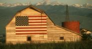 Barn with painted flag