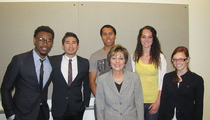 Senator Boxer with students from CSU East Bay, San Francisco State, and UC Berkeley.