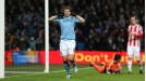 Edin Dzeko celebrates after putting Manchester City into a 2-0 lead