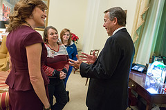 In his office at the U.S. Capitol, Speaker John Boehner talks with a Gold Star Mother from Tennessee who lost her son in Iraq. December 13, 2012. (Official Photo by Bryant Avondoglio)

--
This official Speaker of the House photograph is being made available only for publication by news organizations and/or for personal use printing by the subject(s) of the photograph. The photograph may not be manipulated in any way and may not be used in commercial or political materials, advertisements, emails, products, promotions that in any way suggests approval or endorsement of the Speaker of the House or any Member of Congress.
