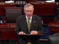 Senate Majority Leader Harry Reid on the Senate floor on New Year's Day. (C-Span)