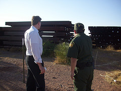 Inspecting the steel being used to build the U.S.-Mexico border fence