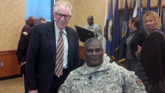 Rep. Roscoe Bartlett and Fort Belvoir Commander Colonel Gregory D. Gadson