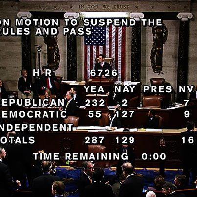 Photo: Joined with the majority in the House to freeze Congressional pay.