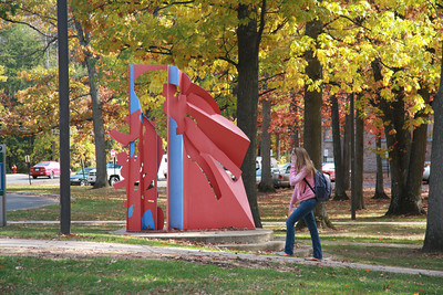 Student, Sculpture, Cell Phone.