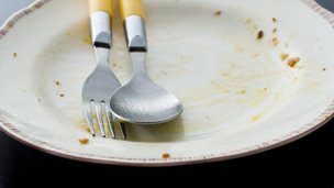 Empty plate with cutlery