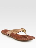tory burch crocprint leather thong sandals