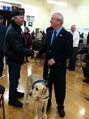 Rep. McNerney with a veteran at the Lodi American Legion Hall Veteran's Day event 