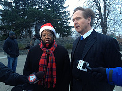 December 15, 2012 - Congressman Brian Higgins with Assemblywoman Crystal Peoples-Stokes at the MLK Park Tree Lighting