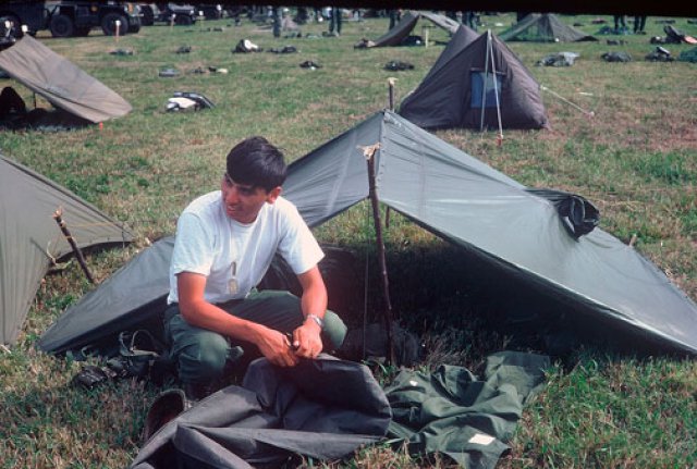 Now-retired Chief Warrant Officer 4 Dan Laguna as a young Soldier at his first duty station (Schofield Barracks, Hawaii) in 1974.