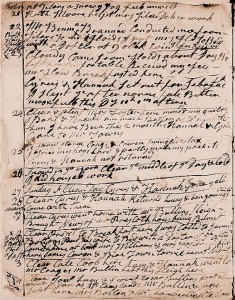 Page from Martha Ballard’s diary