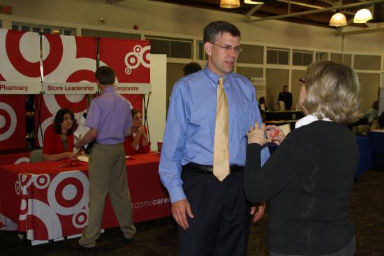 Rep. Paulsen talks with employers and potential employees during his third annual jobs fair