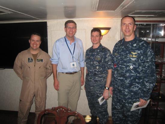 Erik chats with service members from Minnesota while on a Thanksgiving trip to Afghanistan.