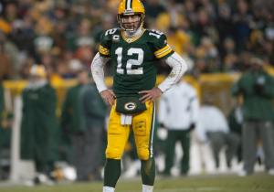 Green Bay Packers quarterback Aaron Rodgers (12) is dejected as he loses to the Giants 37-20 (Andrew Theodorakis/New York Daily News).