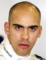 Pastor Maldonado in the Williams pits