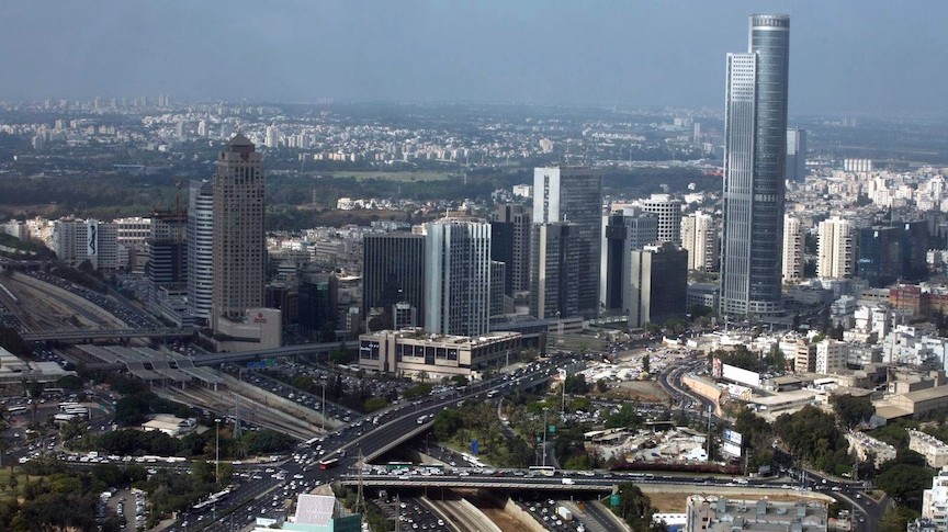 Bird's eye view of the diamond center in Ramat Gan (Photo credit: Maya Levin/Flash90)